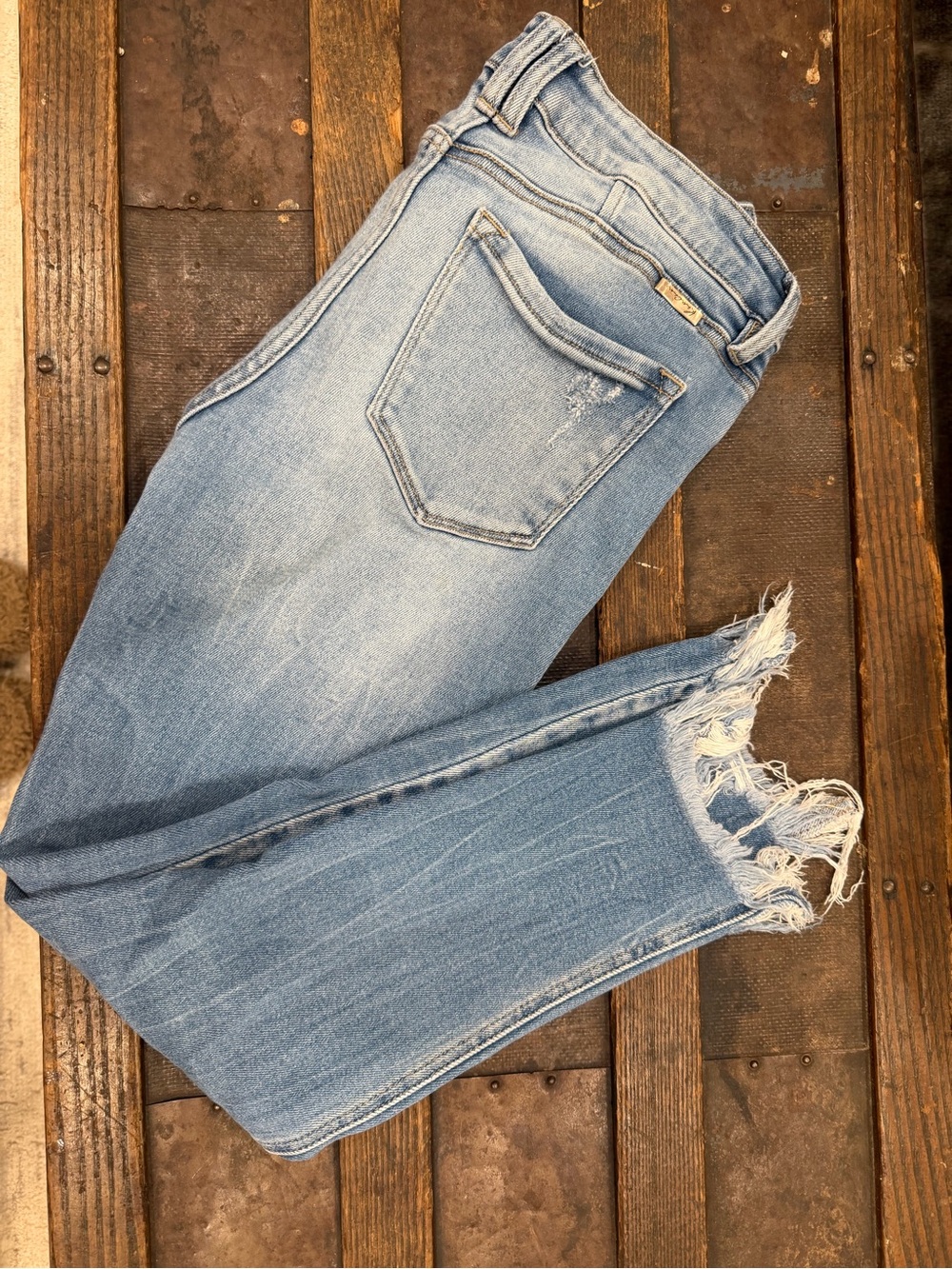 KanCan Light Blue Frayed Hem Skinny Jeans